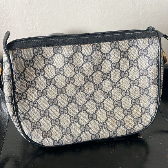 Authentic Vintage GUCCI Ophidia Navy Monogram Canvas Leather Crossbody Bag - Picture 9 of 16